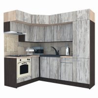 Bucatarie de Colt BIG GENA NEW DR. 160-230, Wenge / Decor K084